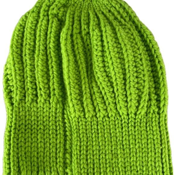 New Handmade Adult/Teen Lime Green Crochet Hat - Picture 6 of 12